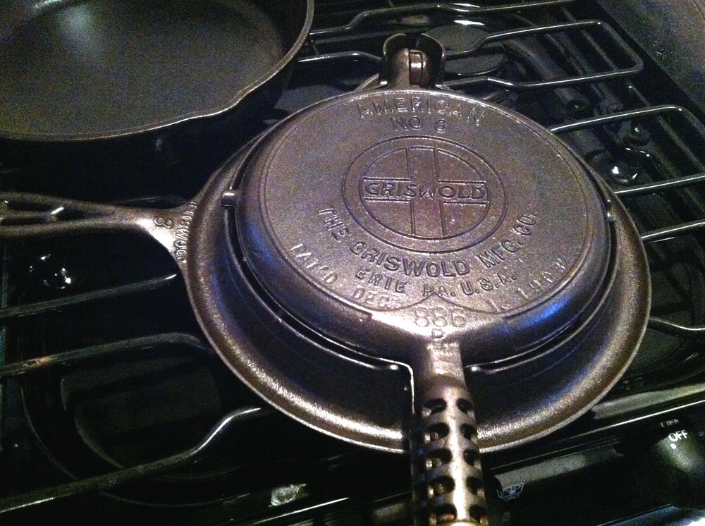 Griswold cast iron stovetop waffle iron.cleaned, oiled,…