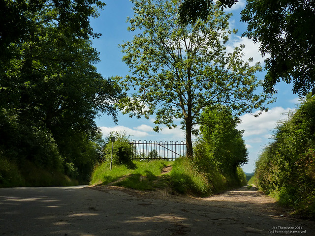 Pasture Gateway on a 2 Way Road Split