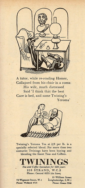 Twinings Tea advert, illustrated by Edward Bawden - 1935