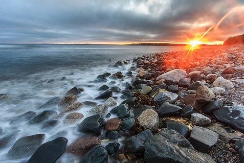 sunset canada beach water landscape rocks novascotia ns halifax lawrencetown lawrencetownbeach