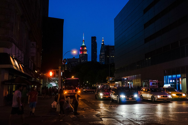Empire State Building lights, NYC Pride 2014