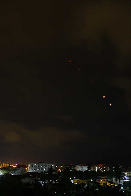 Total Lunar Eclipse 2011 above Chiang Mai city