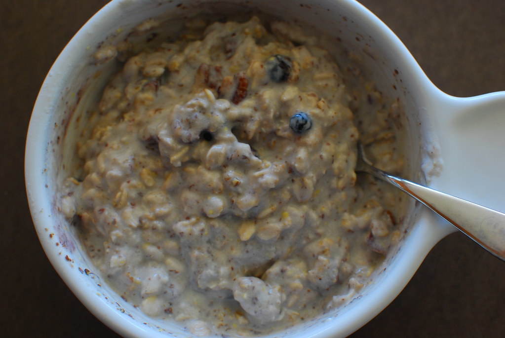 Blueberry Pecan Overnight Oats - a bowl of food