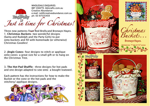 Christmas buckets | by Bronwyn Hayes designer for Red Brolly