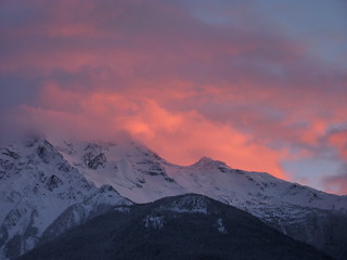 Peachy Mountain Sunset