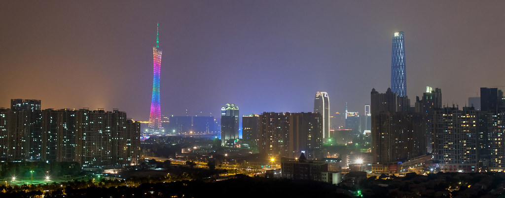 Guangzhou skyline, featuring the Canton Tower and the Guangzhou IFC