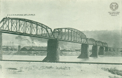 wheelingwv wheeling benwood bellaire wheelingsteel baltimoreohiorailroad bo railroad bridge bridges ohioriver