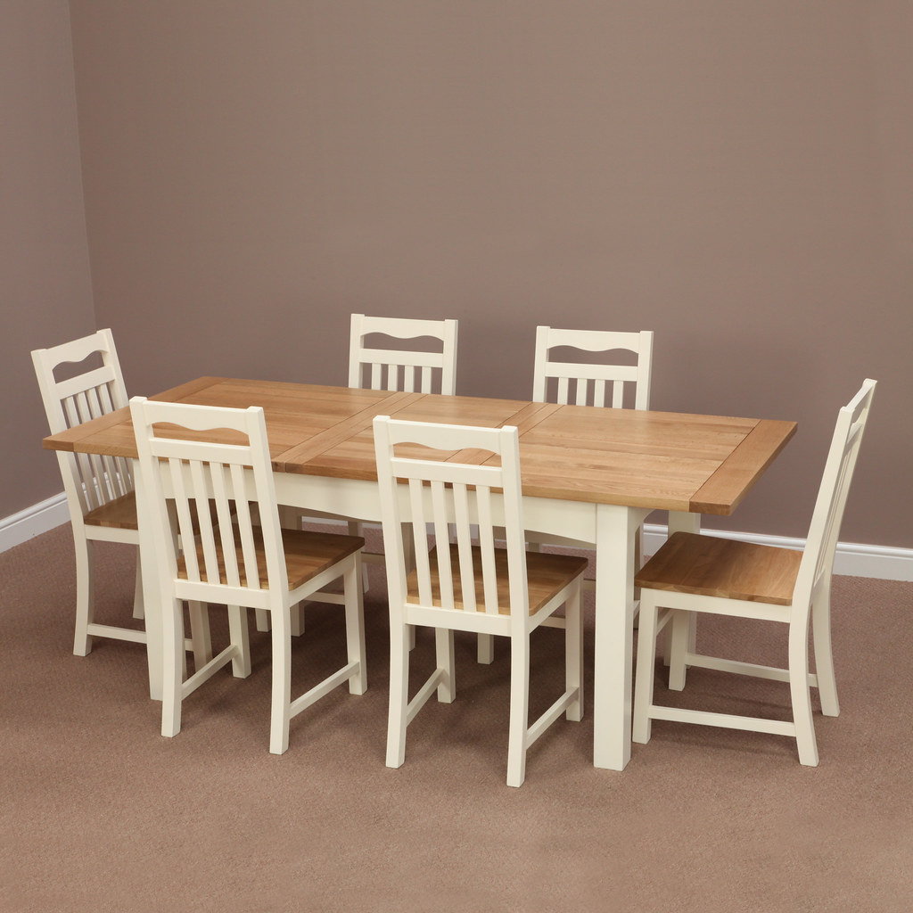 Cotswold Cream Painted Solid Oak Extending Dining Table Flickr
