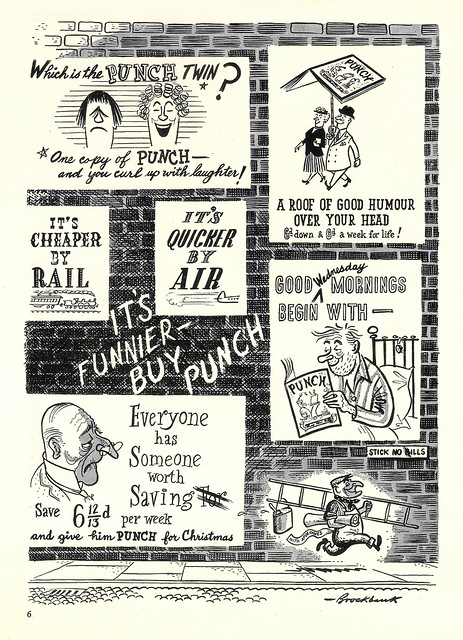 Advert for Punch magazine, illustrated by Brockbank - 1950
