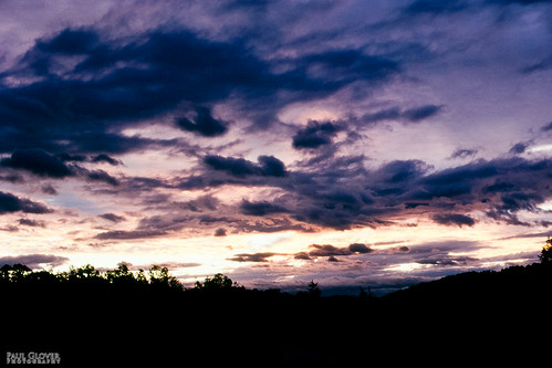 sunset sky film clouds analog treeline kodachrome64 canonf1