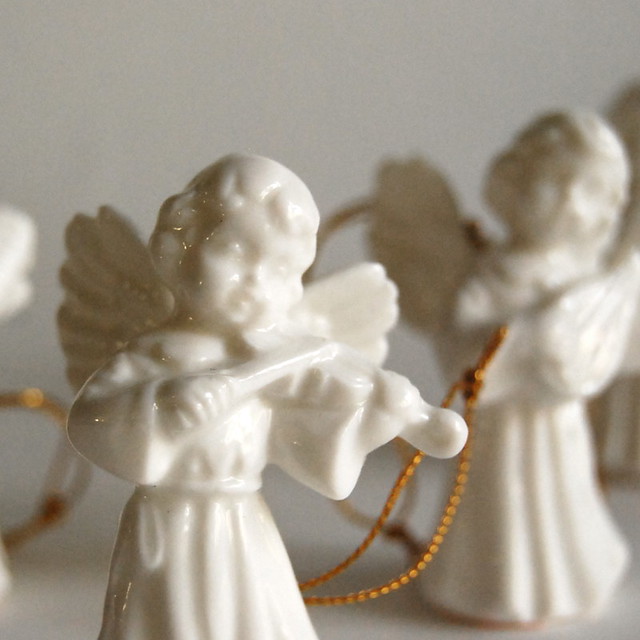 Vintage Porcelain Christmas Angel Ornaments from Gift World of Gorham