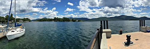 summer sky lake beach clouds boats pano august lakegeorge boltonlanding