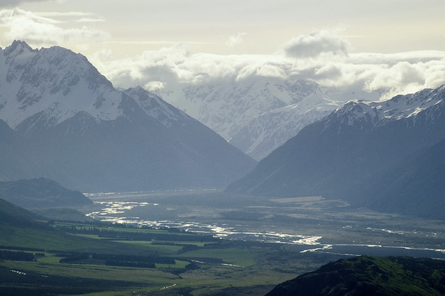 The Southern Alps from Peak Hill, Craigieburns, Canterbury, New Zealand