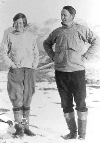 Frederica de Laguna and Therkel Mathiassen, Upernavik Sep 1929_edited