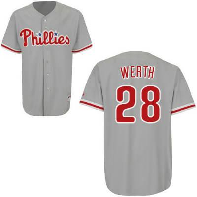 Philadelphia Phillies #28 Jayson Werth Grey Road Jersey