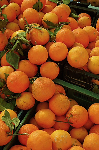 Oranges at Calvia Market, Majorca, Spain, Europe