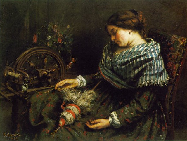 Courbet, Gustave  - The sleeping spinner   - 1853