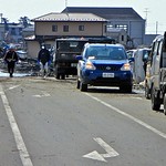 Rescue Workers Returning from Destruction Ishinomaki Higashi Matsushima Yamoto Japan Earthquake Tsunami Miyagi 2011