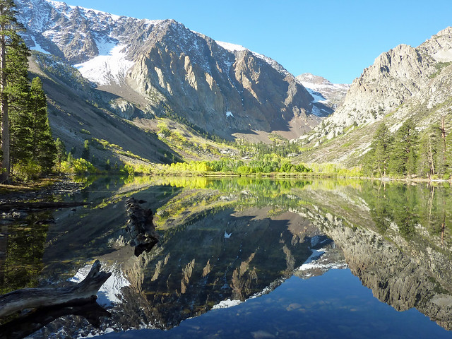 Mountains reflected on Parker Lake