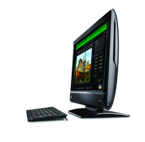HP TouchSmart 610 Consumer PC_angle side with keyboard_left view