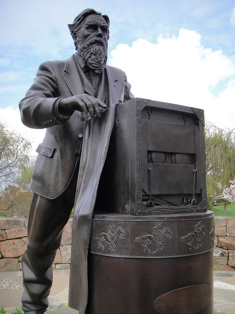 Eadweard Muybridge statue on the Letterman Digital Arts Campus