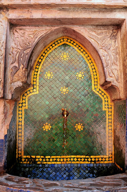Ancient Mosaic Fountain in Marrakech