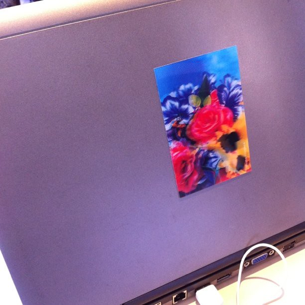 会社pc Dellのロゴを隠すようにホログラムステッカー ホント目がクラクラする Kotaro Kawai Flickr