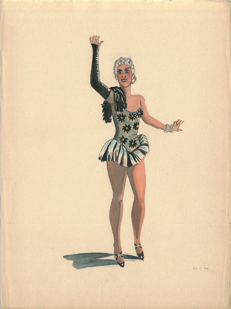 pistola micrófono En cualquier momento Burlesque (vestido trapecista)_Illustr. HJ (1944) | Manuel Palomino Arjona  | Flickr