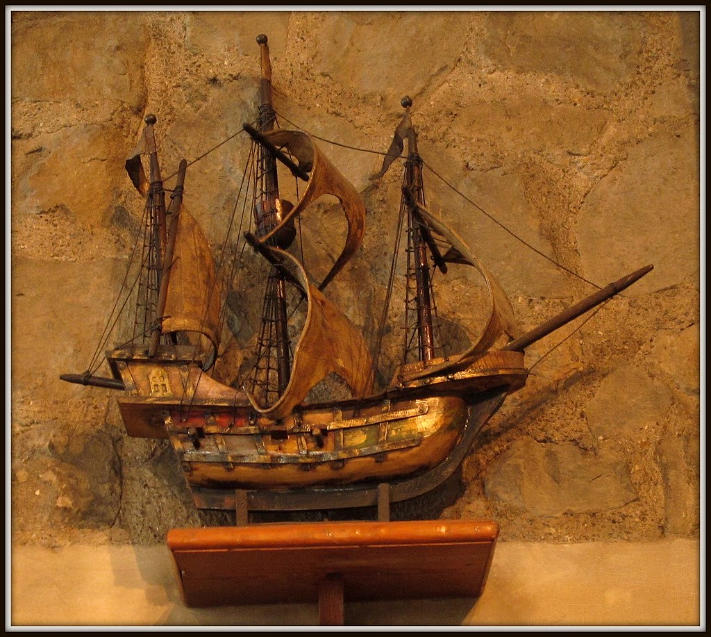 All Hallows  by the Tower, mounted model ship.