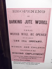 Jute works poster at Valence House Museum
