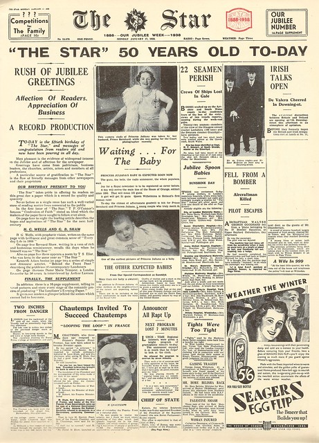 The Star Newspaper - 50 years old - anniversary issue, 17 January 1938