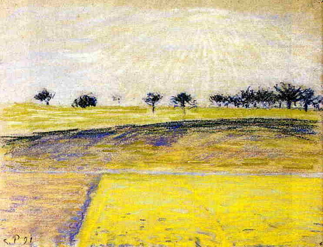 Pisarro, Camille  - Sunrise over the fields in Eragny  - 1891