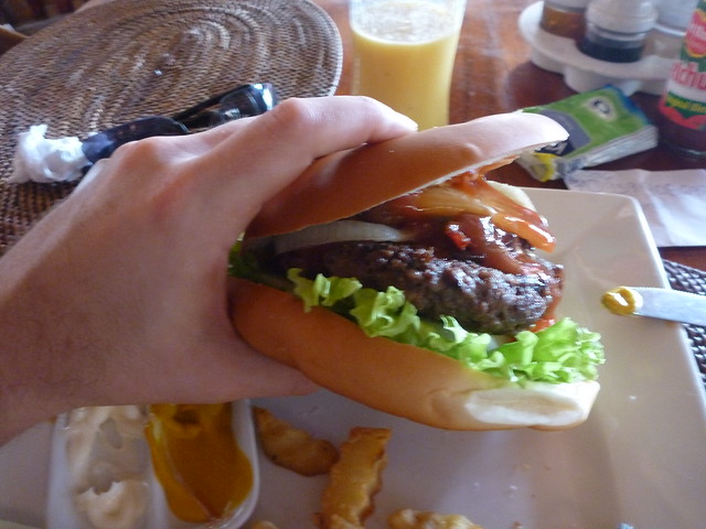 Boracay island's biggest burger close up