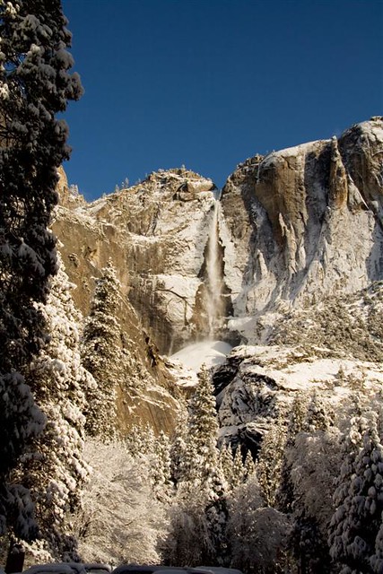 Yosemite Falls with ice cone