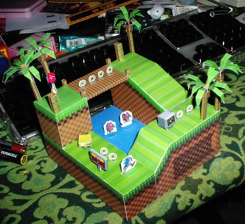 sonic - green hill zone papercraft 2, The green hill zone p…
