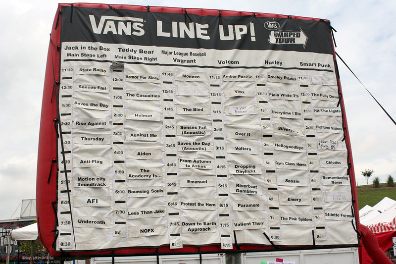vans warped tour 2006 lineup
