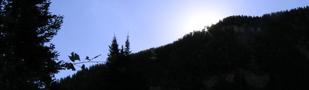 Sunrise's first light on hill