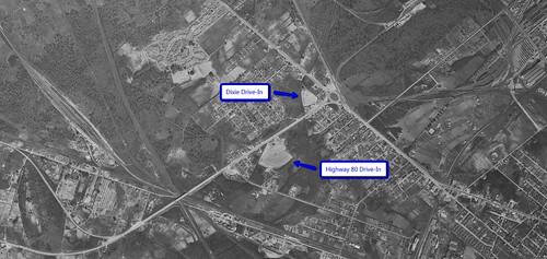 Dixie Drive-In and Highway Drive-In aerial photo 1951 | by OzonerGPS