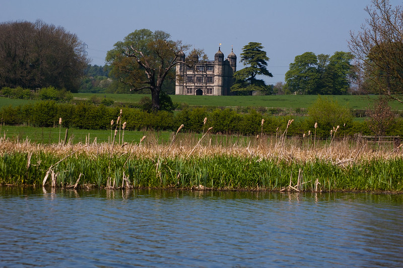 Tixall gatehouse from canal lake