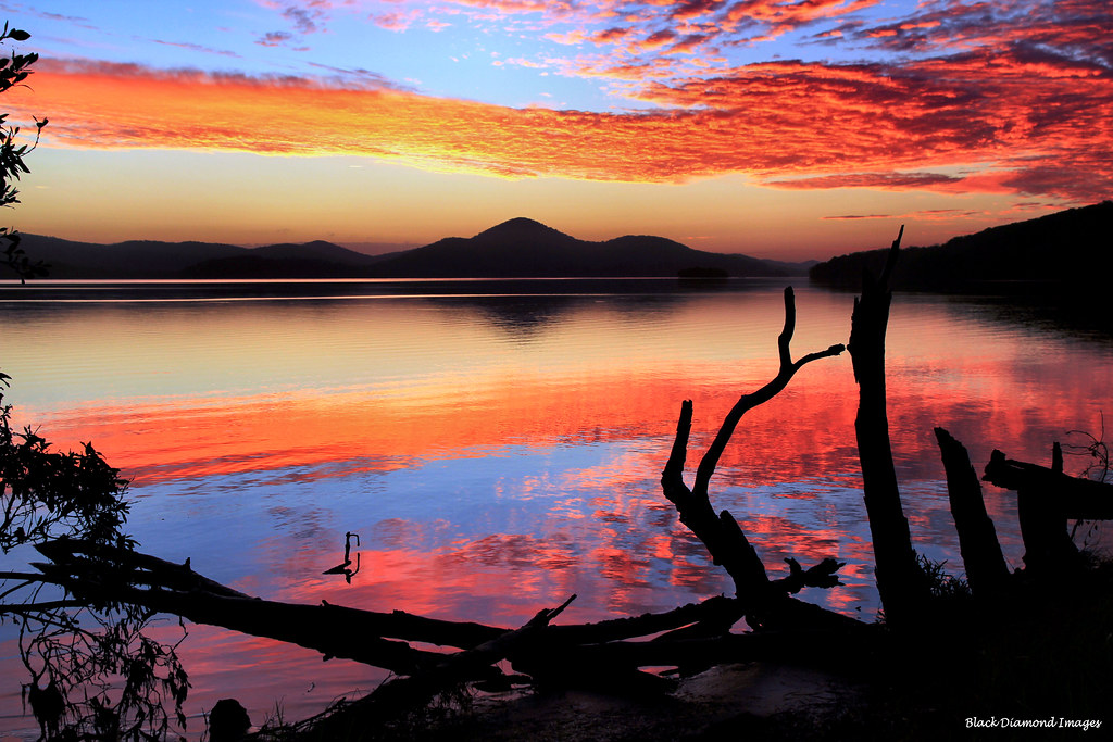 Wallis Lake Sunset from Sunset Park, Booti Booti National Park, Pacific Palms, NSW, Australia by Black Diamond Images