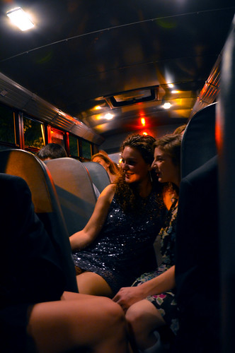 on the bus to my sorority formal