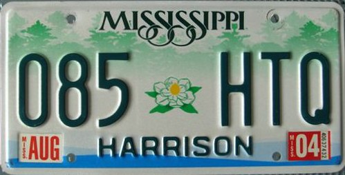 Mississippi (Harrison) 2003 Series License Plate