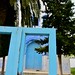 blue gate, blue door