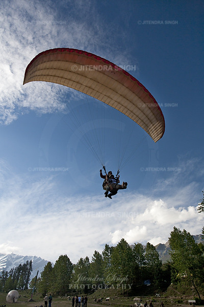 Paragliding in Manali, Himachal Pradesh, India