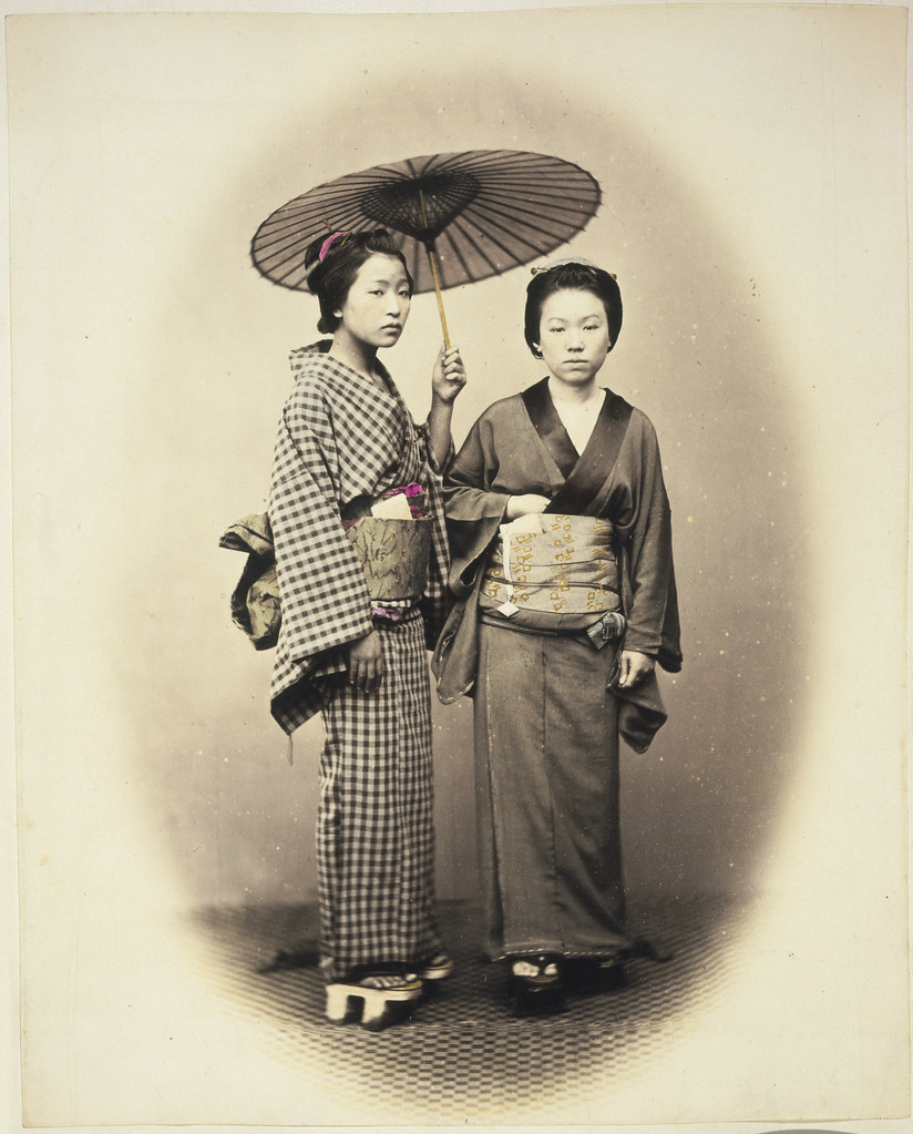 Two women with parasol, Japan