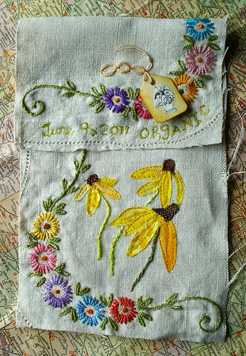 Prayer Flag Project Day 9: Organic | Vintage placemat, raw e… | Flickr