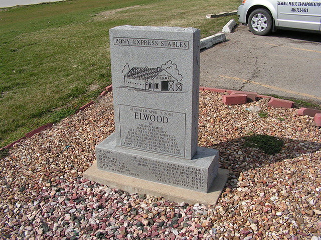 Pony Express Elwood Station Marker, Elwood, Kansas