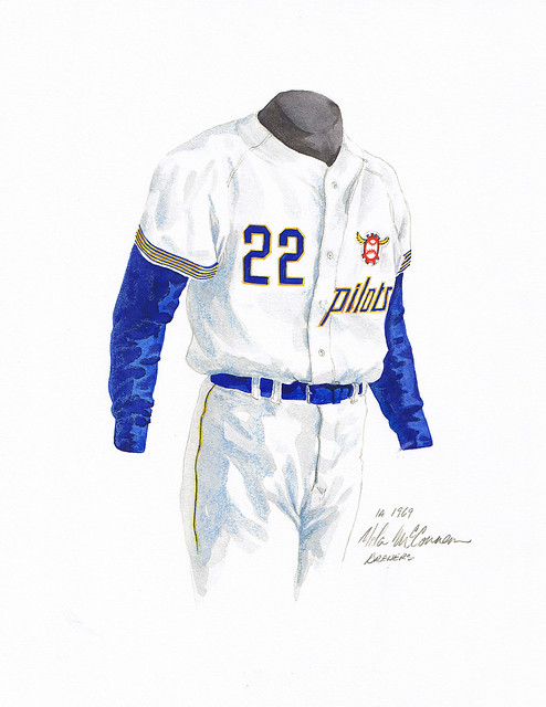 Seattle Pilots 1969 home uniform artwork, This is a highly …