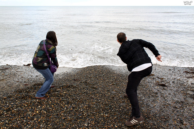 Throwing stones in the Irish Sea - Bray IE