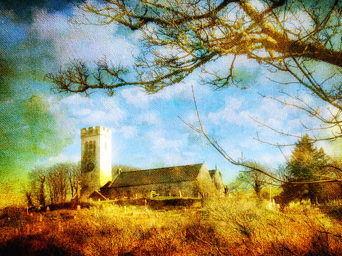 Manorbier .... church of St James .. "the pleasantest place in Wales.” by .^.Blanksy